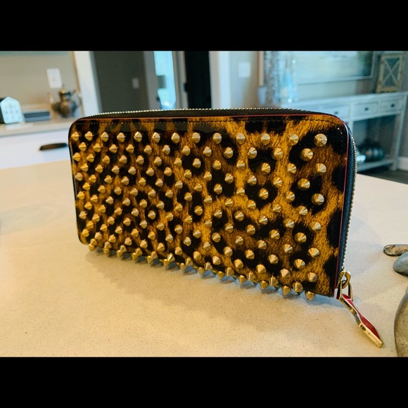 Christian Louboutin Handbags - Christian Louboutin Panettone Leopard Spike Wallet